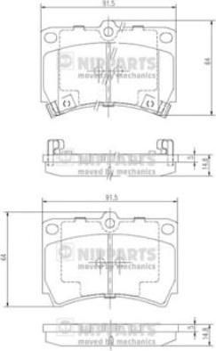 NIPPARTS Колодки тормозные передние MAZDA 121 90>96 323 90> 96> KIA RIO 00>02 (BCYC-33-23Z, J3603036)