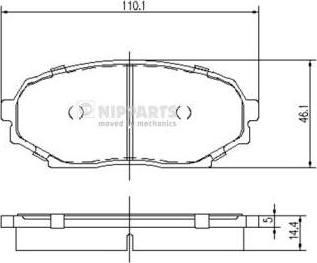 NIPParts J3603037 комплект тормозных колодок, дисковый тормоз на ISUZU IMPULSE