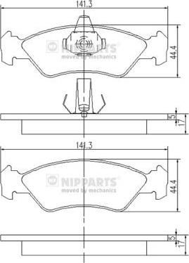 NIPParts J3603049 комплект тормозных колодок, дисковый тормоз на FORD FIESTA IV (JA_, JB_)
