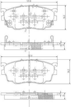 NIPPARTS Колодки тормозные MAZDA 626 97-02/PREMACY 99- передние (CBY43328Z, J3603051)