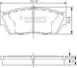 NIPParts J3604013 комплект тормозных колодок, дисковый тормоз на HONDA CIVIC III Hatchback (AL, AJ, AG, AH)