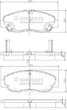 NIPPARTS Колодки тормозные перед. HONDA Accord IV 2,0L 90-93 (с датчиком) (45022-SM4-A01, J3604030)