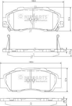 NIPPARTS Колодки тормозные HONDA ACCORD 91-98/CR-V 95-02 передние (572393, J3604032)