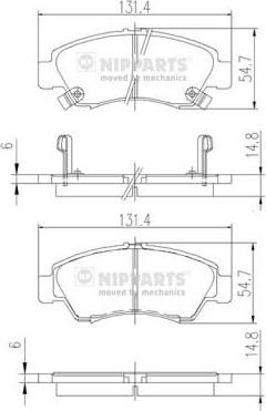 NIPPARTS Колодки тормозные HONDA CIVIC 1.3-1.6 91-01/JAZZ 1.2/1.4 02- передние (572324, J3604034)