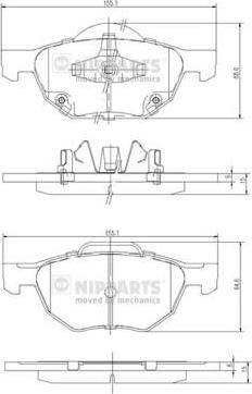 NIPPARTS Колодки тормозные HONDA ACCORD 2.0/2.2/2.4 03> передние (45022SEAE01, J3604064)