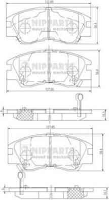 NIPPARTS Колодки тормозные перед. MITSUBISHI Pajero I/L300 1,6-2,6L 88-> (MB500812, J3605027)