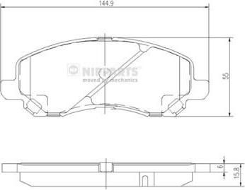 NIPPARTS Колодки торм пер с датчиком MITSUBISHI LANCER 02/03- (MR527675, J3605046)