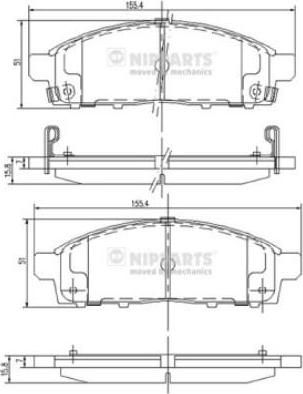 NIPPARTS Колодки тормозные MITSUBISHI PAJERO SPORT/MONTERO SPORT 08>/L200 05> передние (4605A284, J3605050)