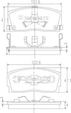 NIPParts J3606006 комплект тормозных колодок, дисковый тормоз на DAIHATSU APPLAUSE II (A101)