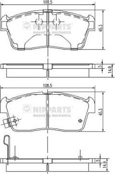 NIPPARTS Комплект тормозных колодок Suzuki Ignis 00-03 (5581060J10, J3608021)