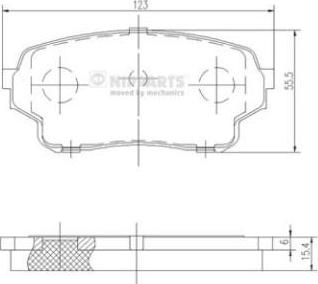 NIPParts J3608027 комплект тормозных колодок, дисковый тормоз на SUZUKI GRAND VITARA II (JT)