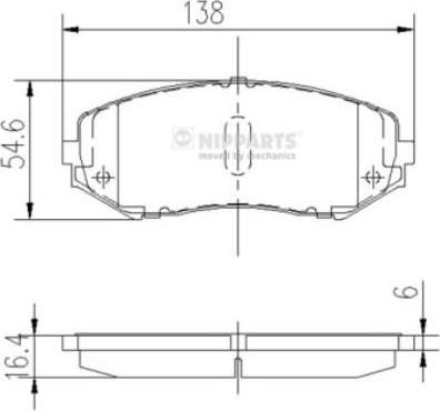 NIPPARTS Колодки тормозные перед. Suzuki Grand Vitara 05-> (5520065J11, J3608029)