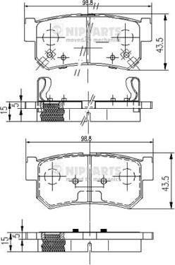 NIPPARTS Колодки тормозные SSANGYONG REXTON 02>/KYRON 05>/ACTYON 05> задние (48413090A01, J3610401)