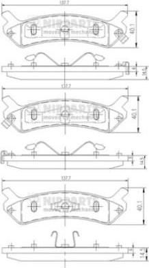 NIPParts J3610501 комплект тормозных колодок, дисковый тормоз на HYUNDAI SONATA II (Y-2)