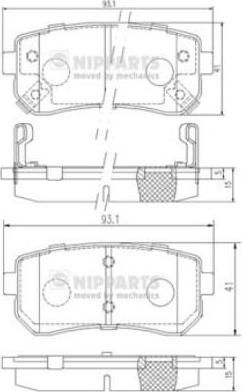 NIPPARTS Колодки тормозные задние Kia Ceed/Picanto// i20/i30/Tucson/Sportage 07-> (583021HA10, J3610512)