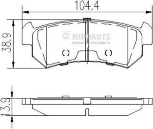 NIPPARTS Колодки тормозные CHEVROLET LACETTI 03>06/OPTRA/DAEWOO NUBIRA задние (96405131, J3610903)