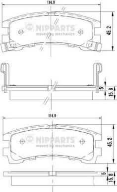 NIPParts J3611028 комплект тормозных колодок, дисковый тормоз на NISSAN PATHFINDER II (R50)