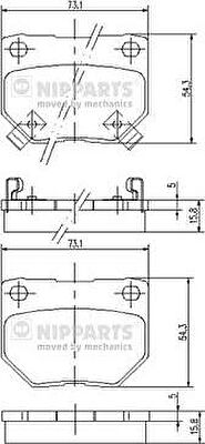 NIPPARTS Колодки торм. NISSAN SKYLINE 85- / 300 ZX 3.0T 94- зад. (44060-43P85, J3611029)
