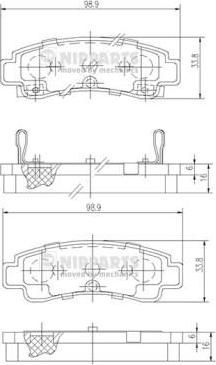 NIPParts J3611033 комплект тормозных колодок, дисковый тормоз на NISSAN SUNNY III Liftback (N14)