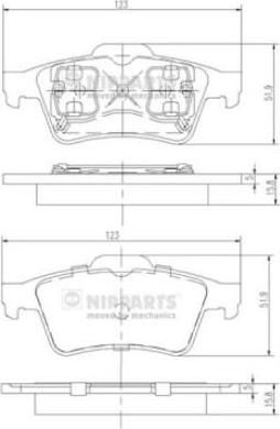 NIPPARTS Колодки торм. зад. Renault Laguna II Ford Focus Nissan Primera P12 Opel Vectra C Volvo S40 Mazda 3 5 44060BA00F 1605993 4387371 (7701206609, J3611045)