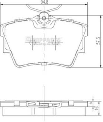 NIPParts J3611047 комплект тормозных колодок, дисковый тормоз на OPEL VIVARO фургон (F7)