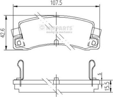 NIPPARTS Колодки тормозные зад.Toyota Avensis -03 Camry Carolla 92-00 107,8x35x15,5mm (0449220062, J3612008)