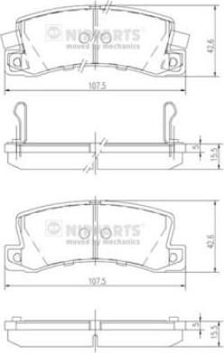 NIPPARTS Колодки торм. TOYOTA CAMRY / AVENSIS 97- / RX300/330 зад. (572188, J3612013)