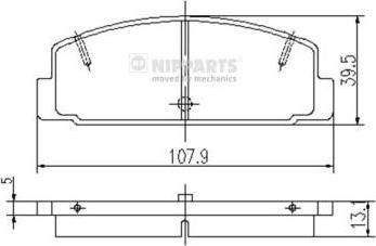 NIPPARTS Колодки тормозные MAZDA RX 7 92>/MAZDA 323 1.8 T/626 91>94 задние (B6Y82643Z, J3613002)