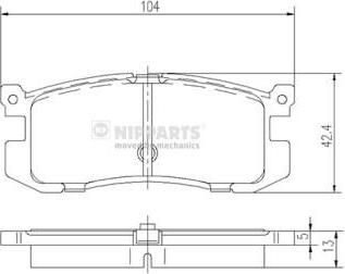 NIPPARTS Колодки тормозные зад. MAZDA 626 III 2,0/2,2L 87-96 (GJY7-26-48Z, J3613006)