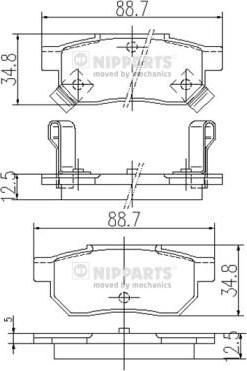 NIPPARTS Колодки тормозные HONDA ACCORD 85-89/CIVIC 87-01 задние (572136, J3614004)