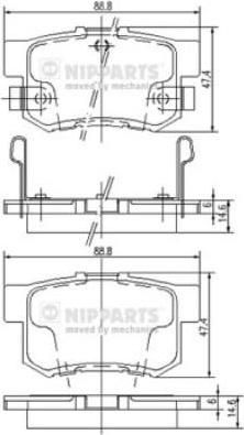 NIPPARTS Колодки тормозные HONDA ACCORD 90-/CIVIC 97-/CR-V II/FR-V/PRELUDE 92-00 задние (43022S5AE50, J3614008)