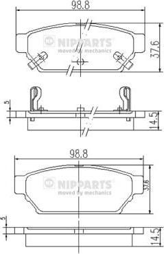 NIPPARTS Колодки тормозные MITSUBISHI CARISMA 96-06/COLT 92-05/LANCER 92-03 задние (571943, J3615004)