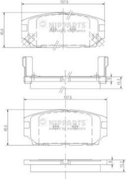 NIPPARTS Колодки тормозные дисковые задние MITSUBISHI Pajero II (V2/V4) 91-00 (572200, J3615007)