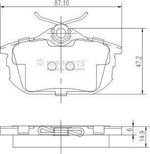 NIPPARTS Колодки тормозные MITSUBISHI COLT 04>/SMART FORFOUR 05>/VOLVO S40/V40 задние (571941, J3615012)