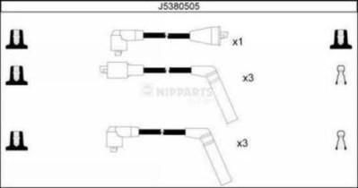 NIPParts J5380505 комплект проводов зажигания на HYUNDAI SONATA II (Y-2)