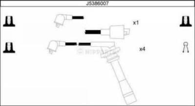 NIPParts J5386007 комплект проводов зажигания на DAIHATSU FEROZA Hard Top (F300)