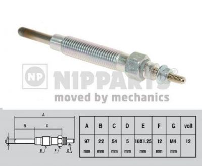 Nipparts Свеча накала NISSAN/MITSUBISHI/KIA/HYUNDAI (J5710500)