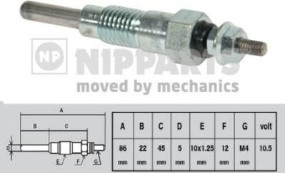 NIPParts J5713000 свеча накаливания на MAZDA E-SERIE автобус (SR1)