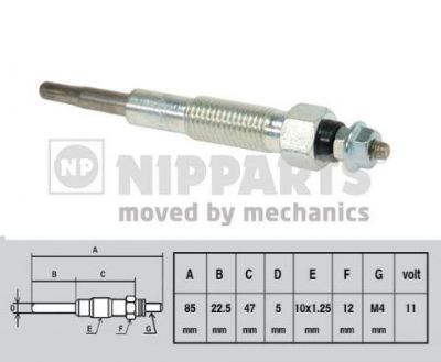 NIPParts J5713008 свеча накаливания на MAZDA B-SERIE (UF)