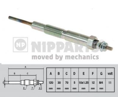 NIPParts J5713010 свеча накаливания на MAZDA 626 V Hatchback (GF)