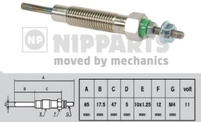 NIPParts J5715004 свеча накаливания на PROTON PERSONA 400 Наклонная задняя часть (C9_C, C9_S)