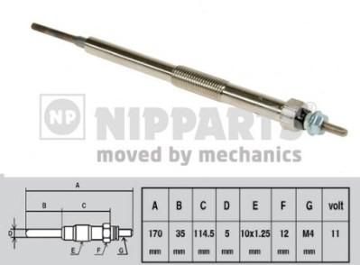 NIPParts J5715010 свеча накаливания на MITSUBISHI PAJERO SPORT II (KH_, KG_)