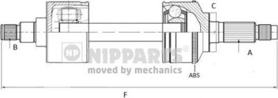 NIPParts N2801005 приводной вал на NISSAN PRIMERA (P10)