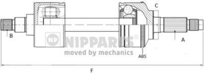 NIPParts N2802009 приводной вал на TOYOTA YARIS (SCP1_, NLP1_, NCP1_)
