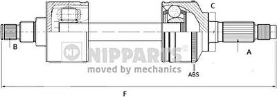 NIPParts N2811013 приводной вал на NISSAN PRIMERA (P10)
