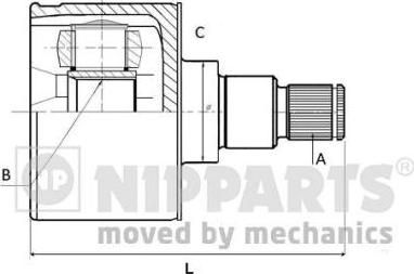 NIPParts N2831000 шарнирный комплект, приводной вал на NISSAN PATHFINDER II (R50)