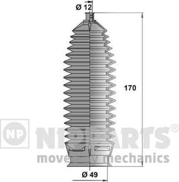 NIPParts N2840507 комплект пылника, рулевое управление на KIA CEE'D SW (ED)