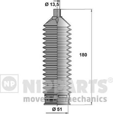 NIPParts N2840509 комплект пылника, рулевое управление на HYUNDAI GENESIS купе