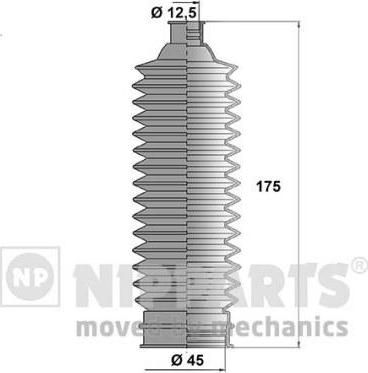 Nipparts Пыльник рулевой рейки HONDA ACCORD VIII 2.0-2.4 03- (N2844023)