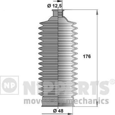 NIPParts N2844024 комплект пылника, рулевое управление на HONDA ACCORD VII Tourer (CM)